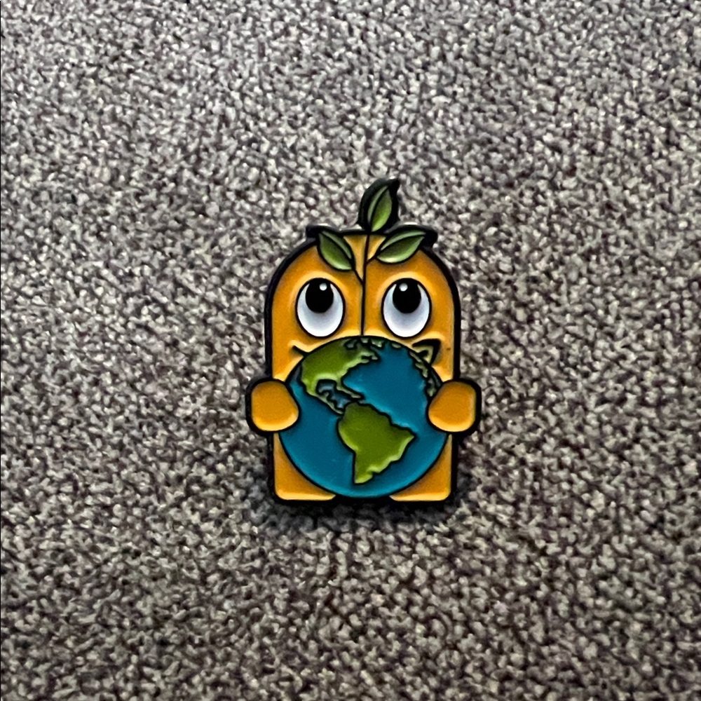 Amazon Peccy Hugging Earth Pin - Cute Blue & Green Globe
